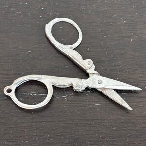 Vintage | Miniature Folding Sewing Machine Scissors | Collapsible Pocket Snips